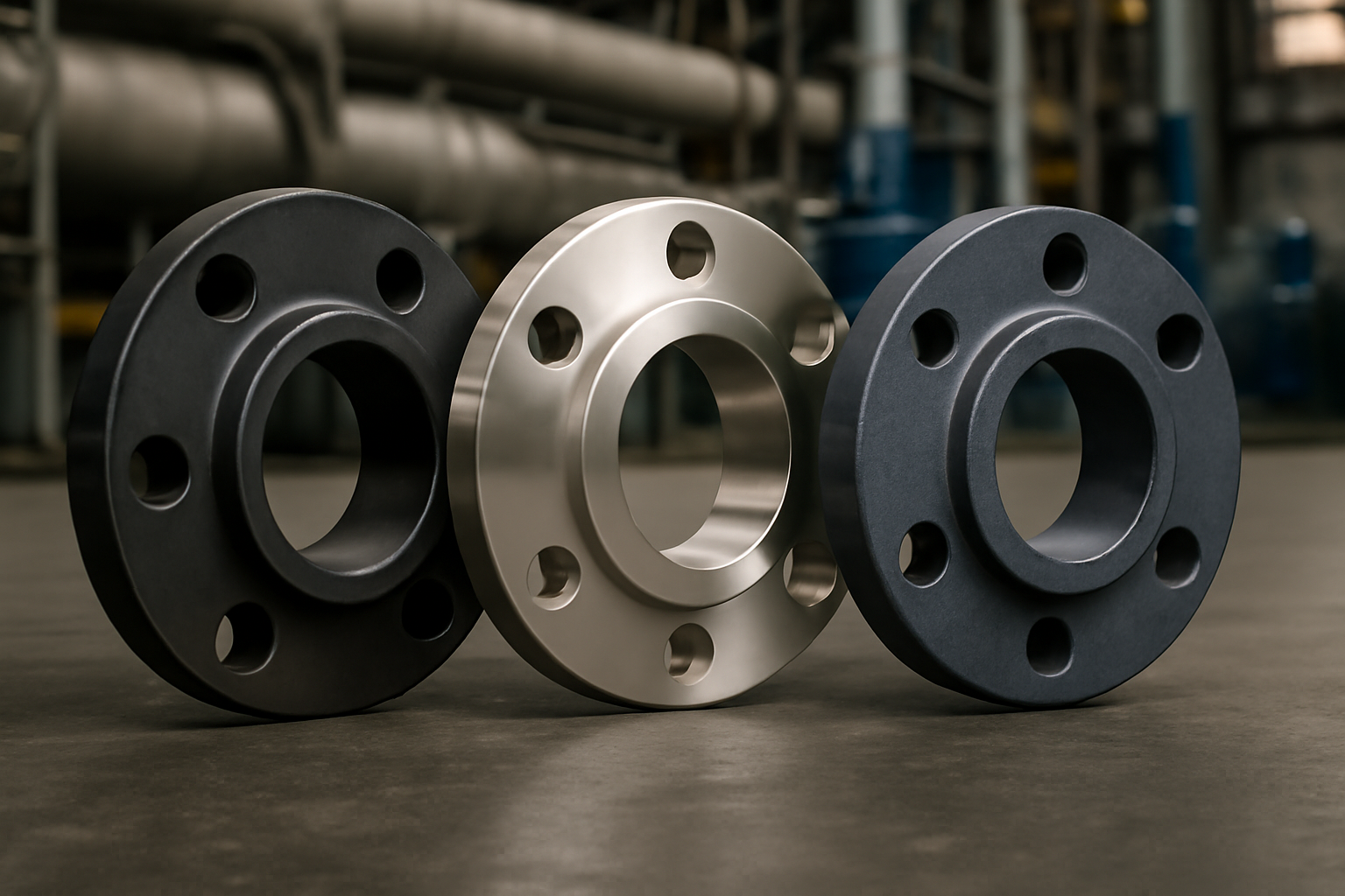 مقایسه فلنج‌های فولادی، استنلس استیل و چدنی در کاربردهای صنعتی